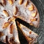 pinterest image of plum cake with title.