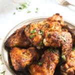 pinterest image with title for baked wings.