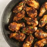 pinterest image for pan fried chicken wings.