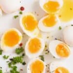 pinterest image with title of boiled quail's eggs.