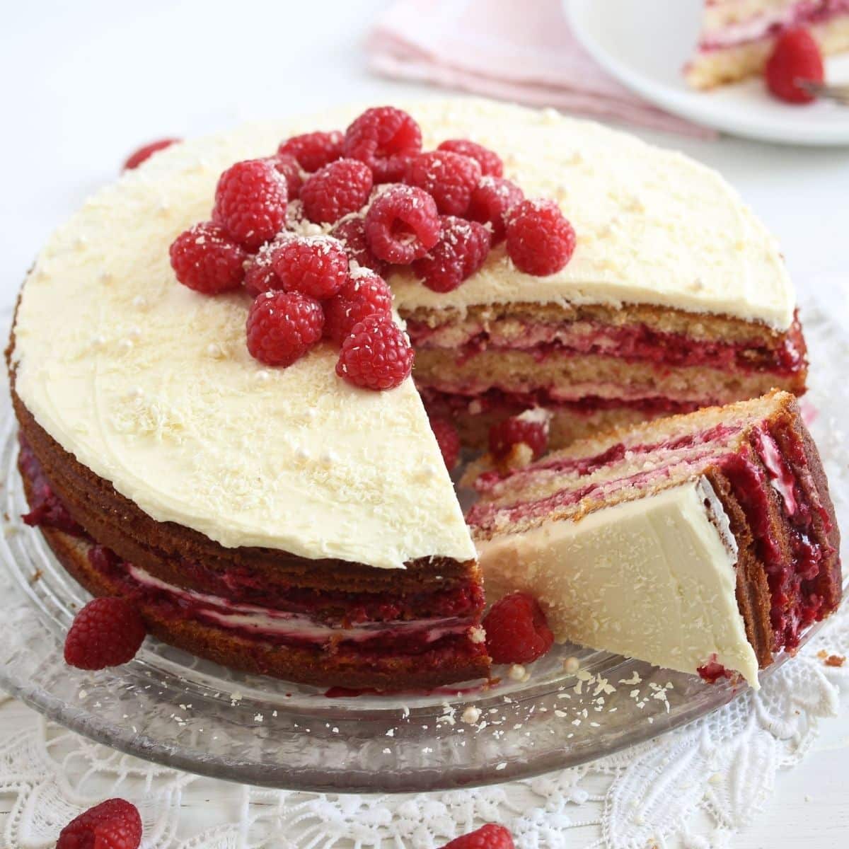 Raspberry-Coconut Chocolate Cake with Marbled Fondant Recipe