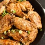 pinterest image of salt and pepper chicken wings.