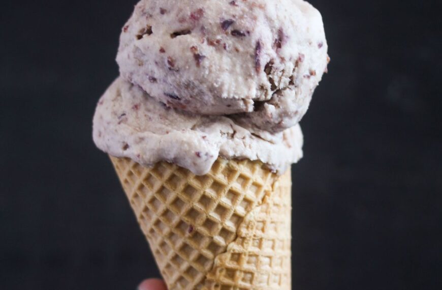 Vanilla Cherry Ice Cream (No-Churn)