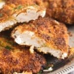 pinterest image for fried panko chicken with title.