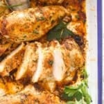 pinterest image with the title how to cook frozen chicken breast.