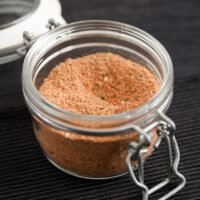 jar of hot spice mixture for nando's peri peri dishes.
