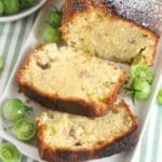 pinterest image with title for sweet bread with green tomatoes.