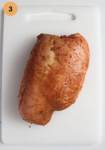 seasoned turkey breast without skin and bones.