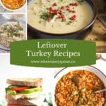 collage of image with title for leftover recipes with turkey.