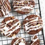 pinterest image with title for italian chocolate cookies with glaze.