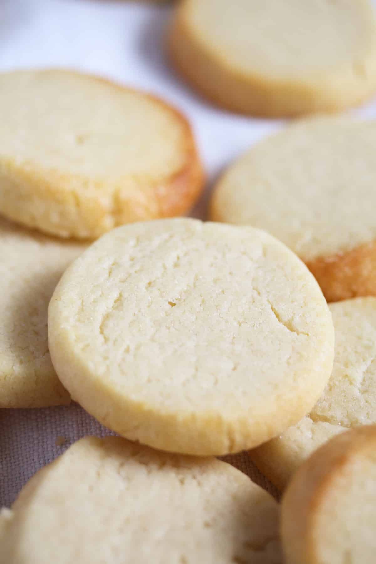 close up golden biscuits made with condensed milk.