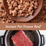 pinterest image for frozen instant pot ground beef.
