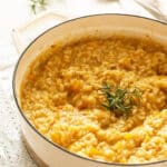 pinterest image with title for pumpkin risotto.
