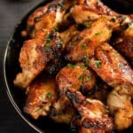 pinterest image with title for spicy wings.