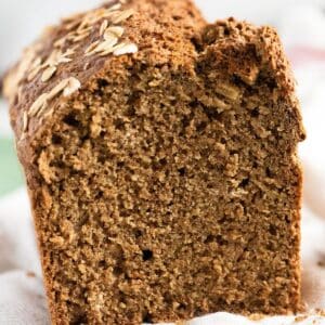 irish guinness brown bread showing the crumb close up.
