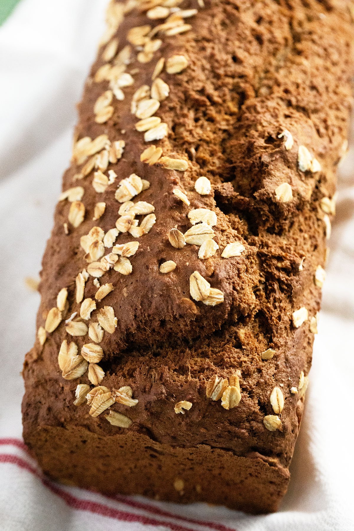 whole loaf of irish brown bread with oats and guinness.