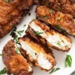 pinterest image for fried chicken breast.