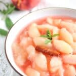 pin image with the title nectarine compote.