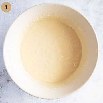 batter for making bundt cake in a bowl.