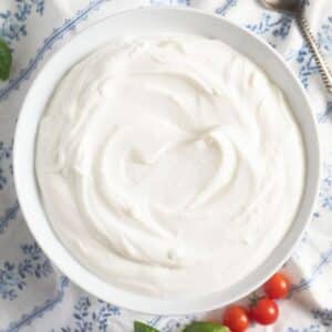bowl full of whipped cottage cheese.