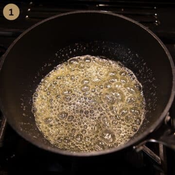 melting butter for roux in a small pan.