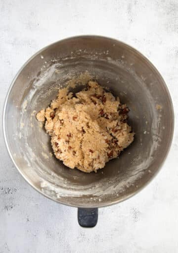 batter for pecan coconut cookies in a bowl.