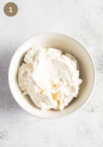 ricotta in a bowl.
