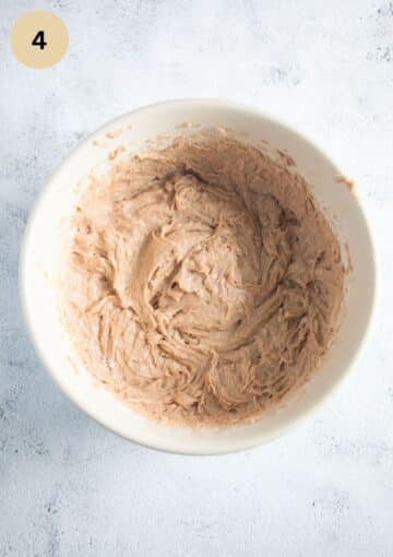 batter for spelt banana bread in a bowl.