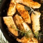 pinterest image with the title sage chicken.