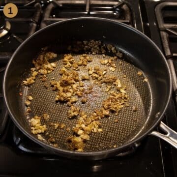 sauteing onions, garlic and spices in a saucepan.