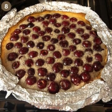 edges of the tart pan covered with foil to prevent the crust from burning during baking.