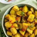 pin image with the title lebanese potatoes.