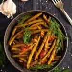 pin image with the title easy green bean stew.