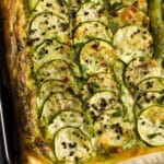 pin image with the title the best zucchini tart.