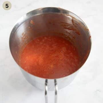 blended homemade tomato ketchup in a large bowl.