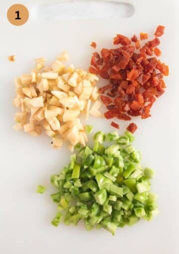 finely chopped dried apricots, apples and green tomatoes for making mincemeat.