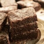 pin image with the title easy cocoa shortbread.