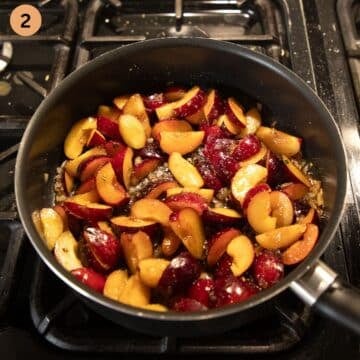 plum sauce in a saucepan before cooking it.