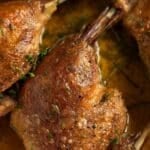 pinterest image with the title slow cooked duck legs.