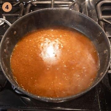 sauce for cooking chicken and butternut in a large pan.