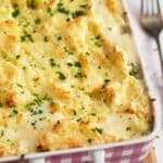 pinterest image with the title irish fish pie.