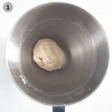 dough for making italian pie in a bowl.