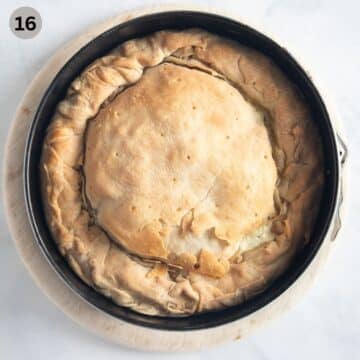 baked italian spinach pie in a springform.