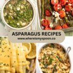 pinterest collage of four images titled asparagus recipes.