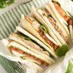 pin image with the title tramezzini recipe.
