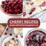pinterest image with the title cherry recipes.