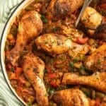 pinterest image with the title drumsticks and rice.