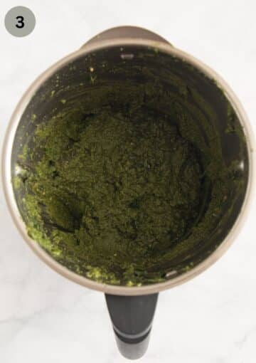 blended sage pesto in a large food processor.
