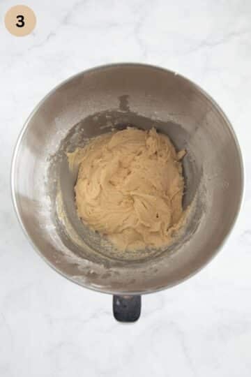 cake batter in a large bowl.